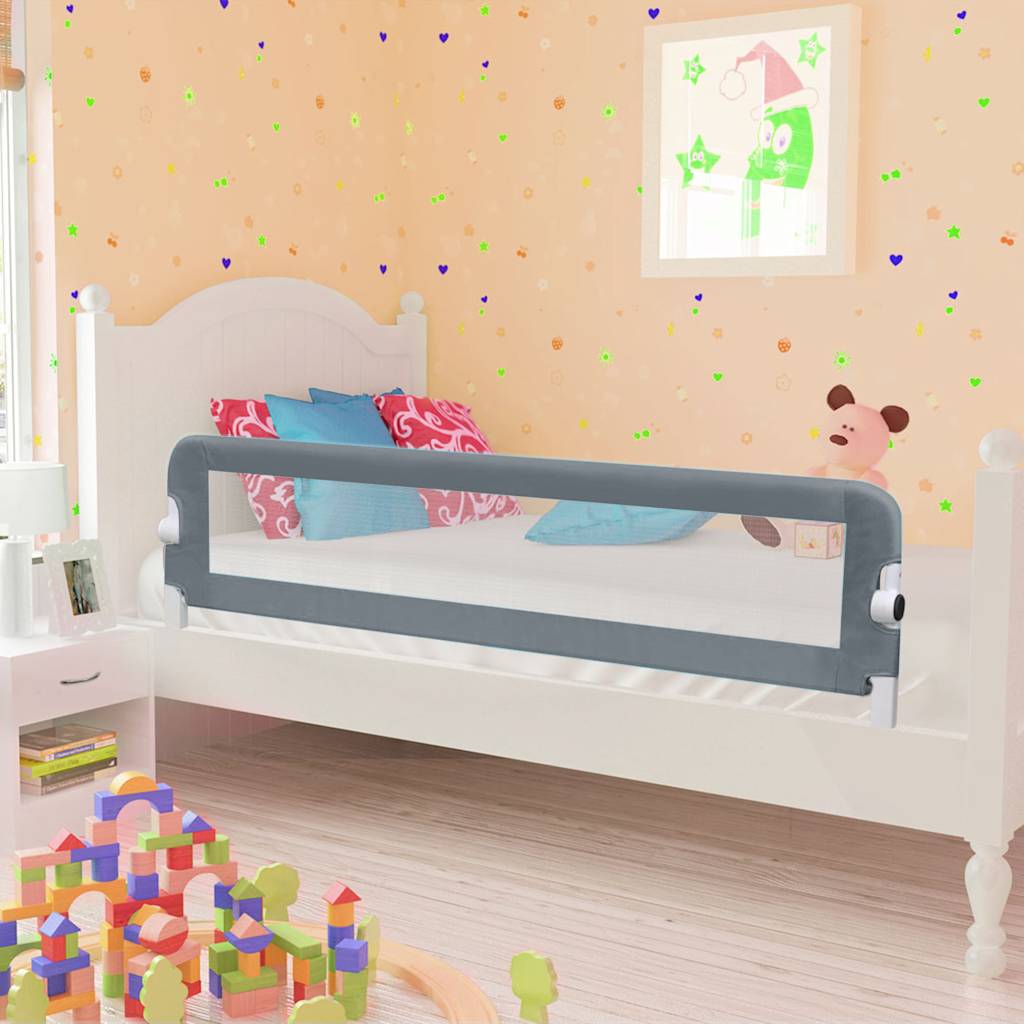 vidaXL Toddler Bed Rail 102x42 cm Polyester Taupe