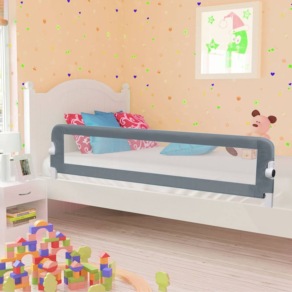 vidaXL Toddler Bed Rail 102x42 cm Polyester Taupe