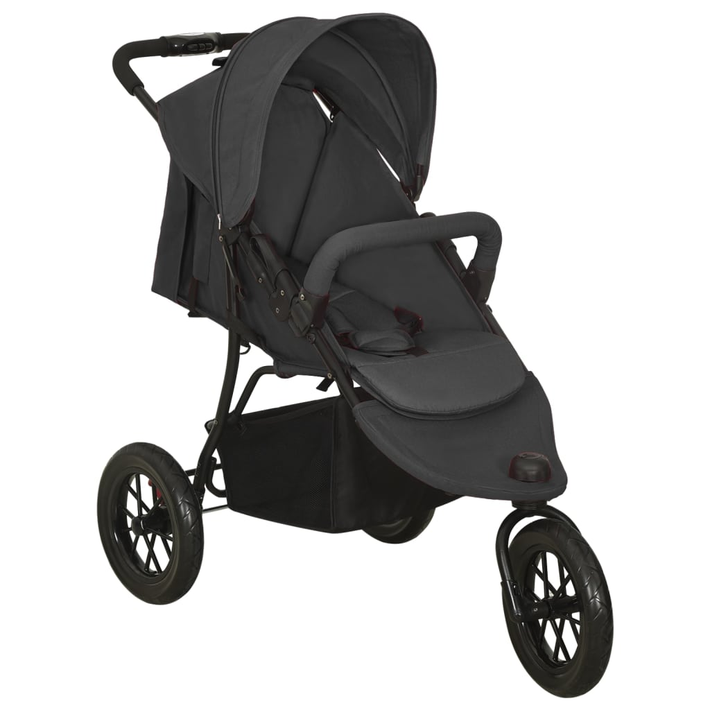 vidaXL Stroller steel light grey