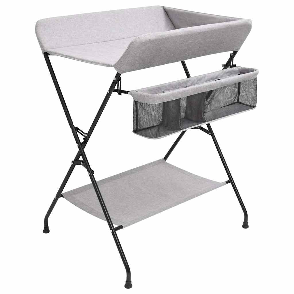 vidaXL Changing Table Iron Light Grey