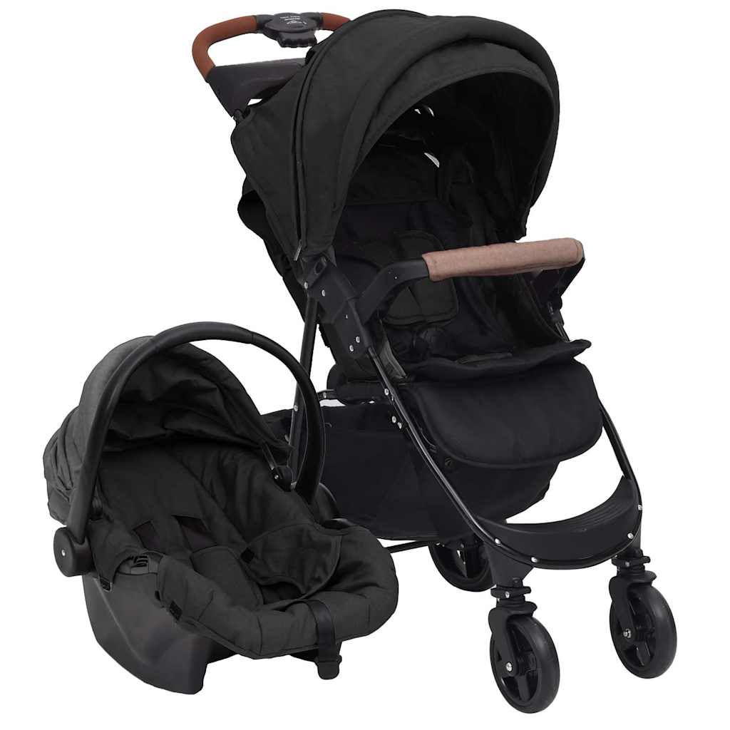 vidaXL 2-in-1 Steel Stroller Light Grey