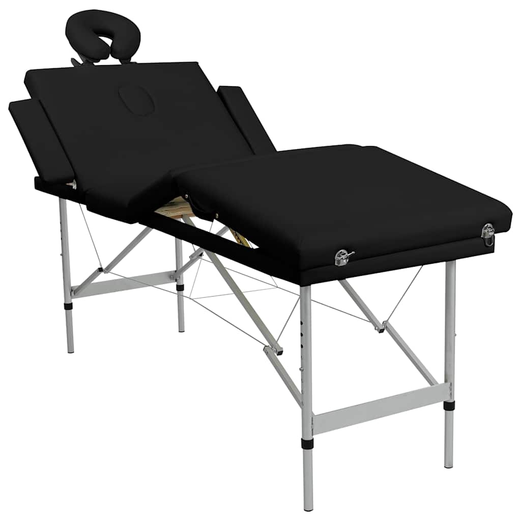 Massagetafel inklapbaar met aluminium frame (vier delen / blauw)