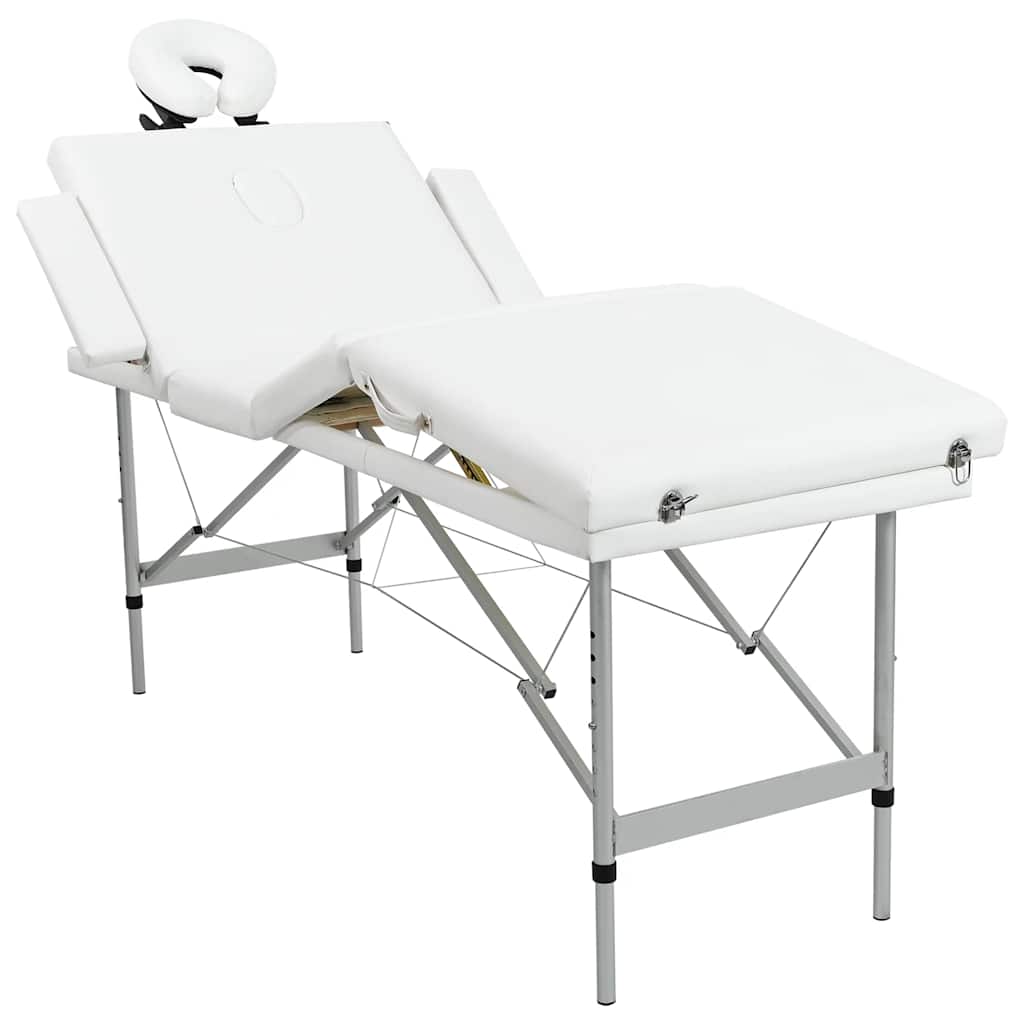 Massagetafel inklapbaar met aluminium frame (vier delen / blauw)