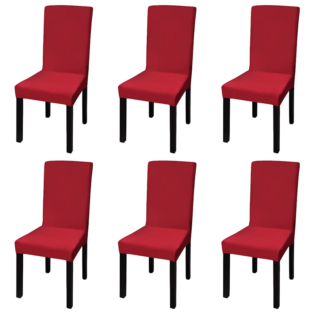 vidaXL Stoelhoezen 4 st stretch recht bordeaux