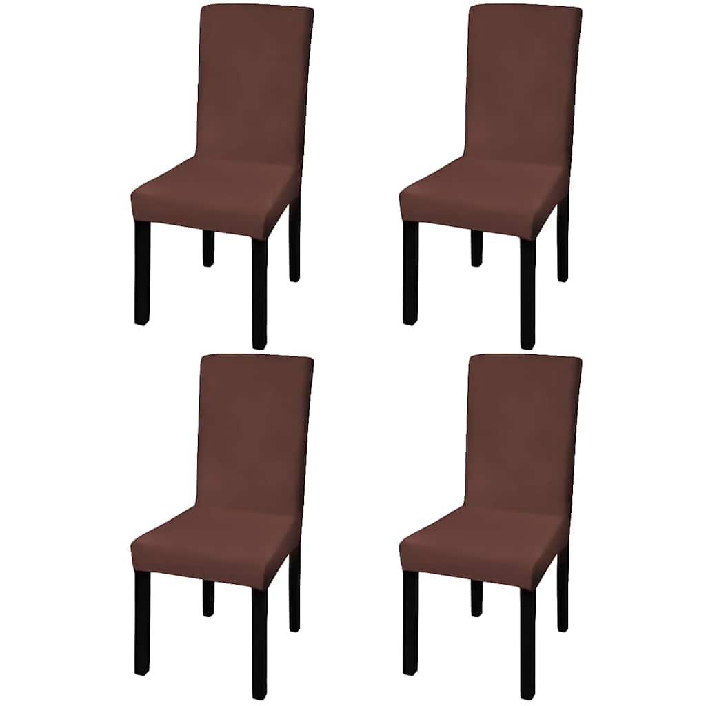 vidaXL Stoelhoezen 4 st stretch recht bordeaux