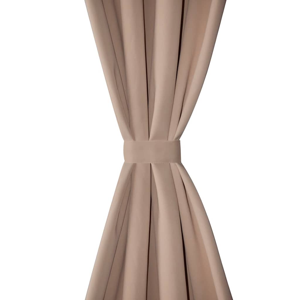 vidaXL Gordijnen met metalen ringen verduisterend 135x175 crème 2 st