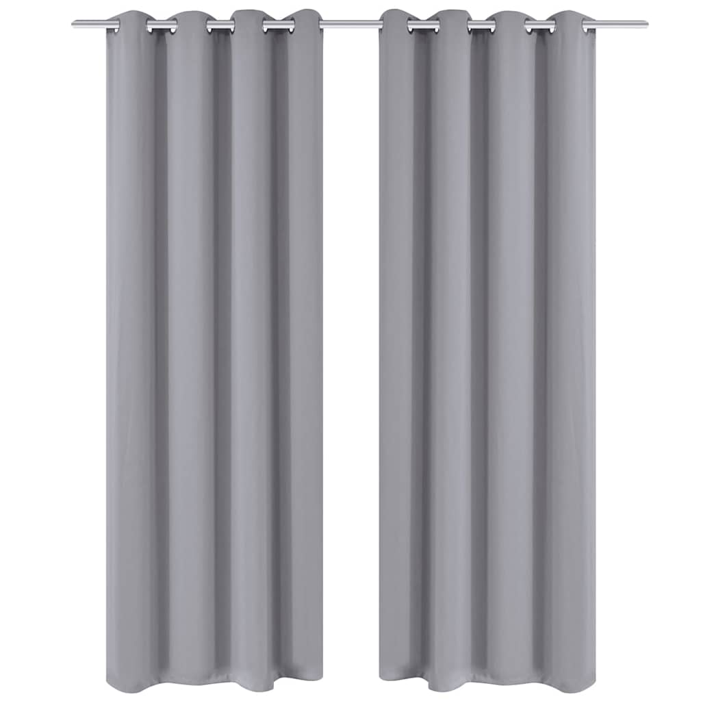 vidaXL Gordijnen met metalen ringen verduisterend 135x175 crème 2 st