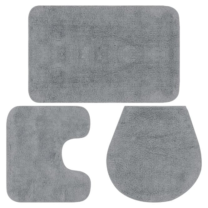 vidaXL Bath Mat Set Fabric Anthracite 3 pcs
