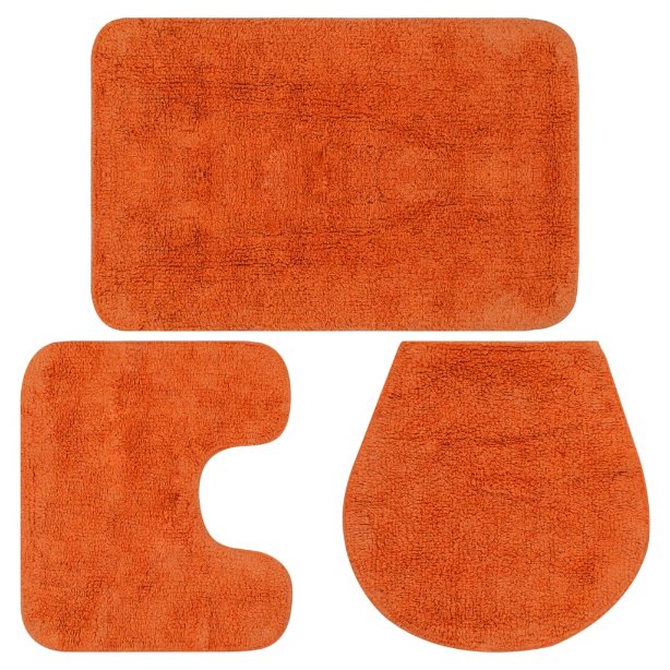 vidaXL Bath Mat Set Fabric Anthracite 3 pcs