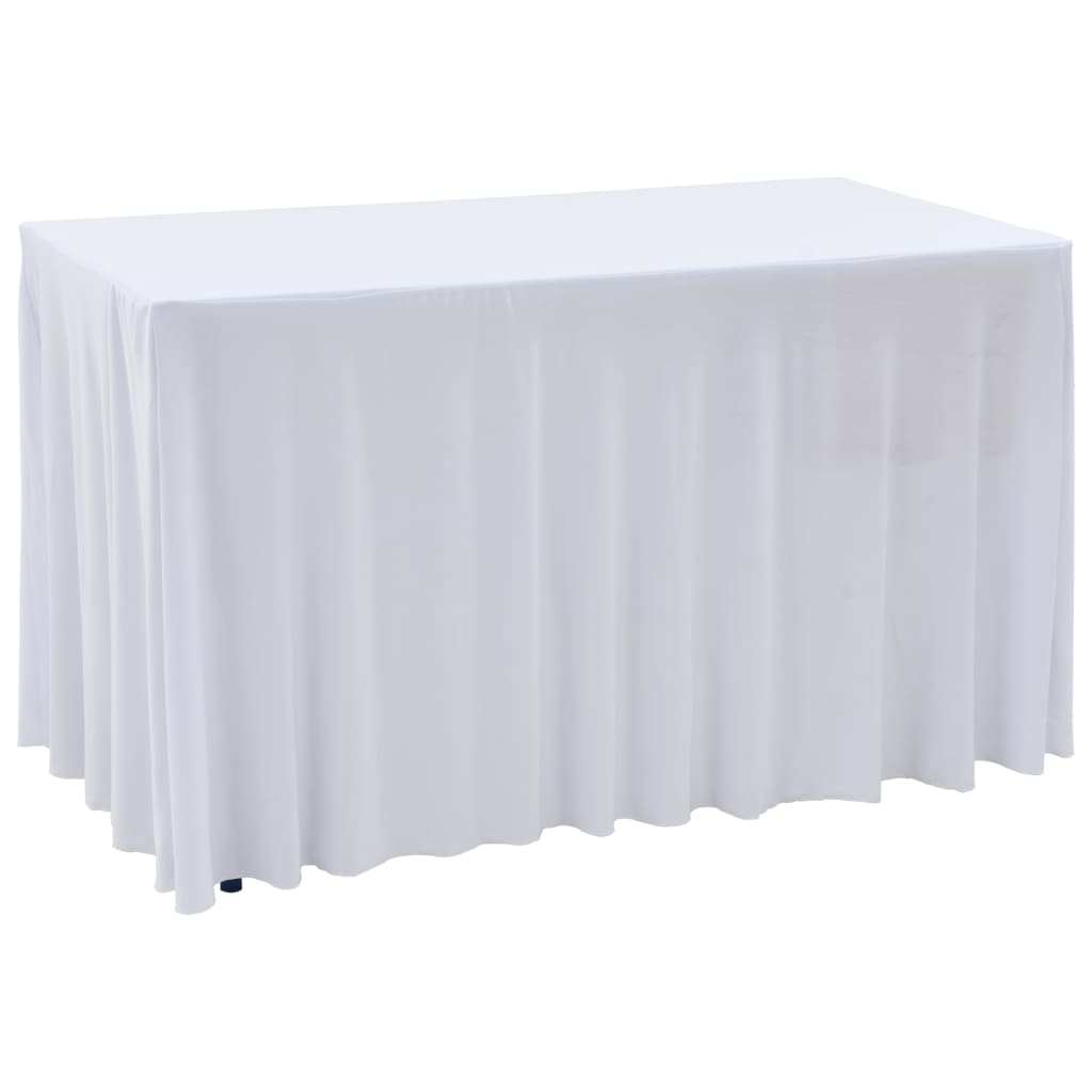 vidaXL 2 st Tafelhoezen stretch met rok 120x74 cm wit