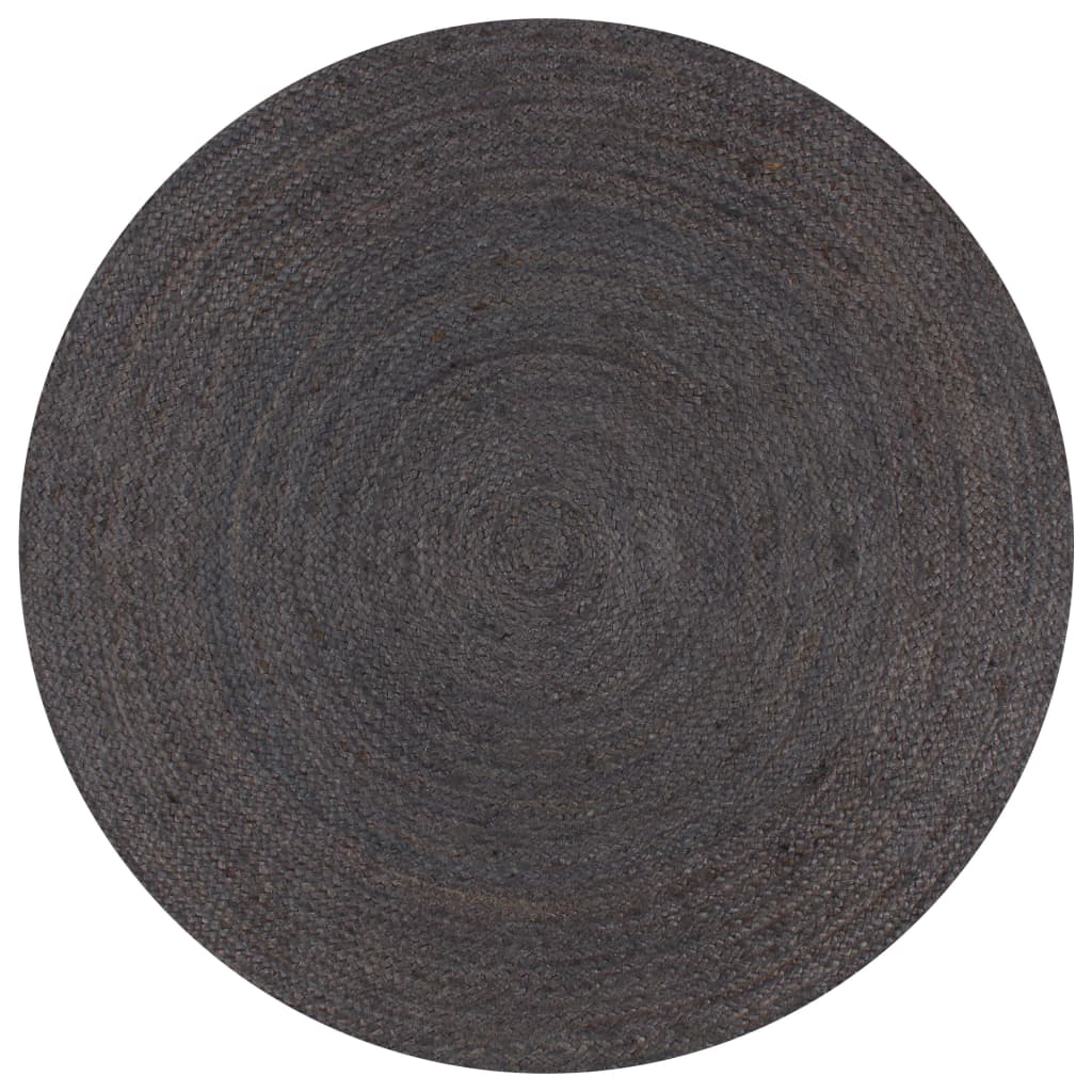 vidaXL Handmade Round Rug 90 cm Jute Grey