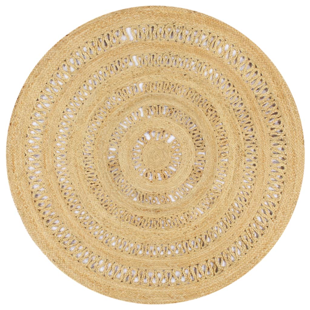 vidaXL Handmade Braided Jute Rug 90 cm