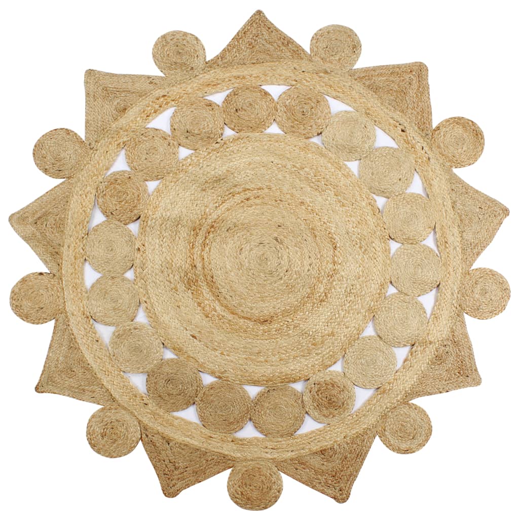 vidaXL Handmade Rug 90 cm Braided Jute