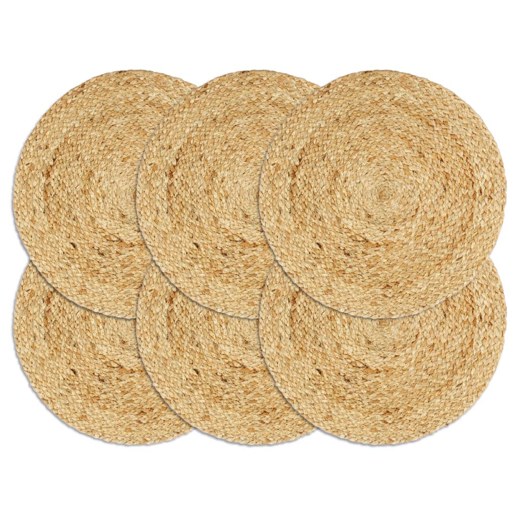 vidaXL Placemats 4 pcs round 38 cm jute natural