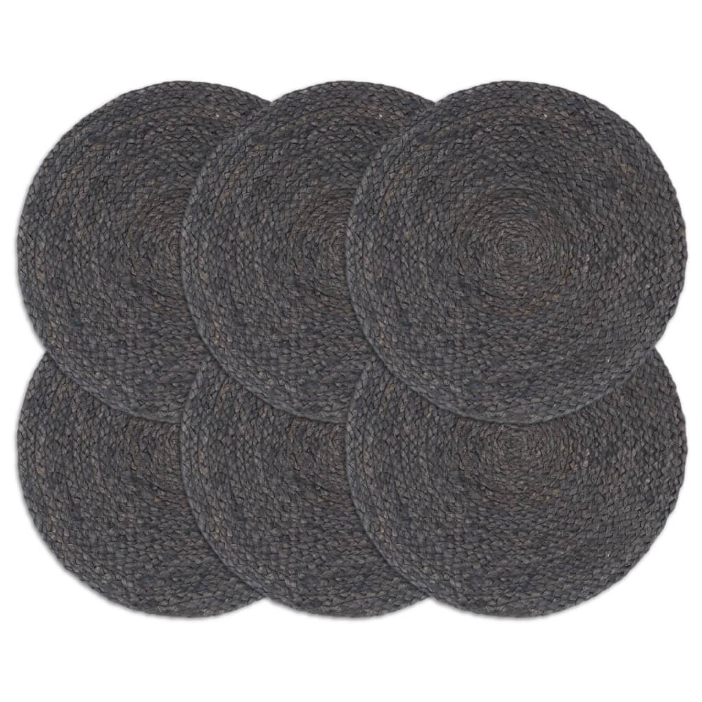 vidaXL Placemats 4 pcs round 38 cm jute natural