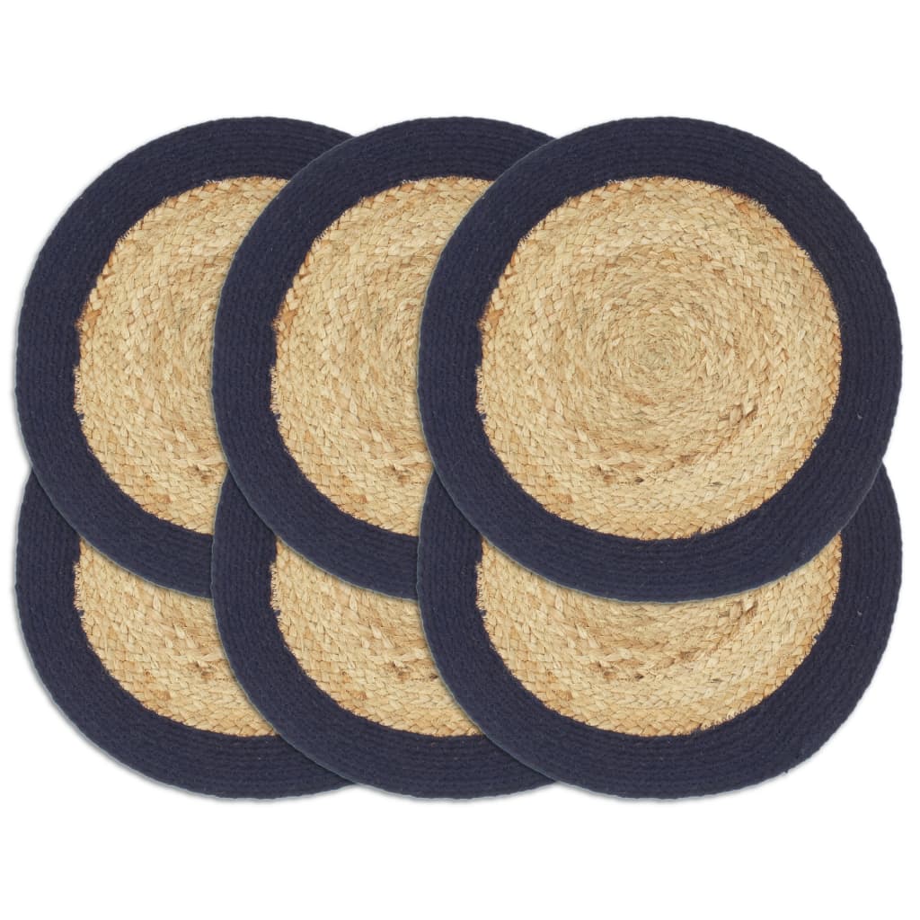vidaXL Placemats 4 pcs round 38 cm jute natural