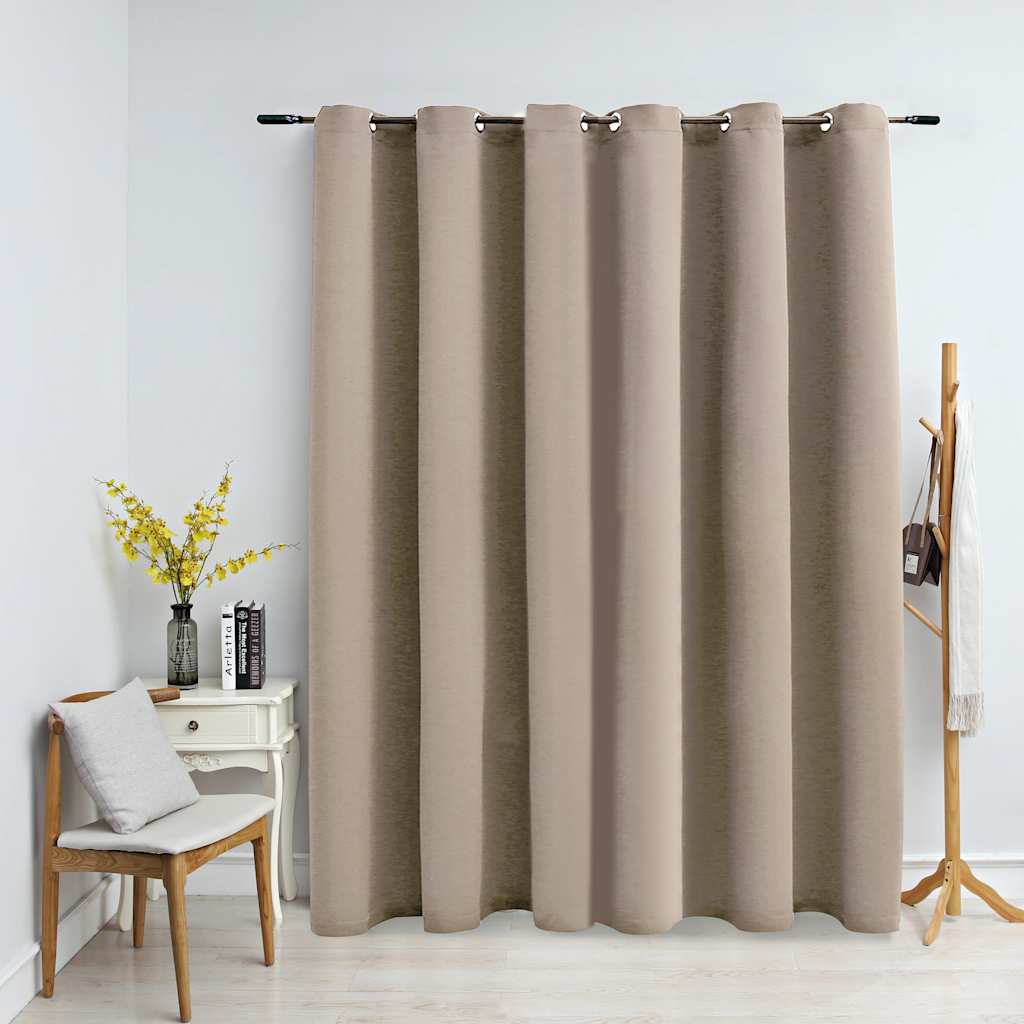 vidaXL Blackout Curtain with Metal Rings 290x245 cm Black