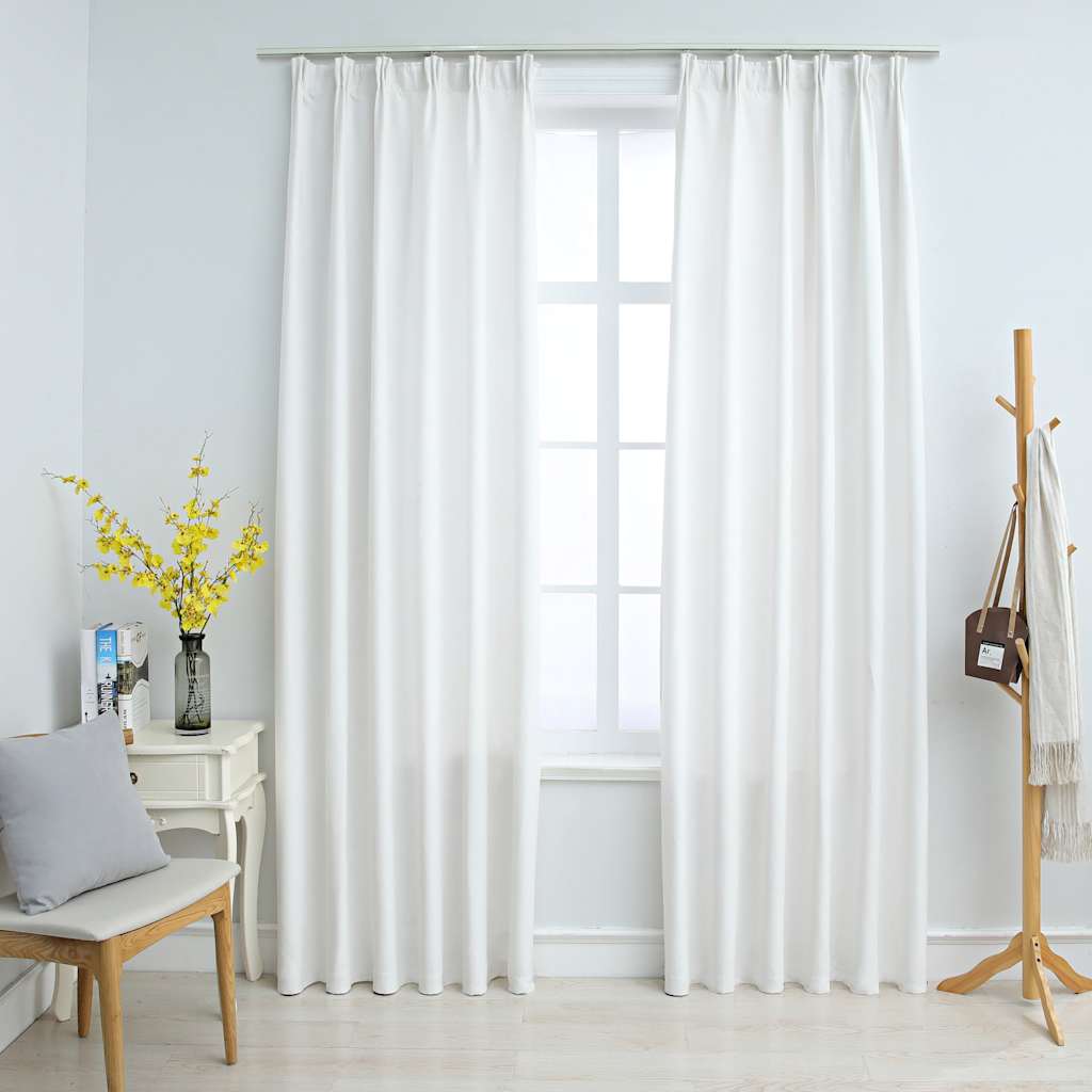 vidaXL Gordijnen verduisterend met haken 2 st 140x175 cm antraciet