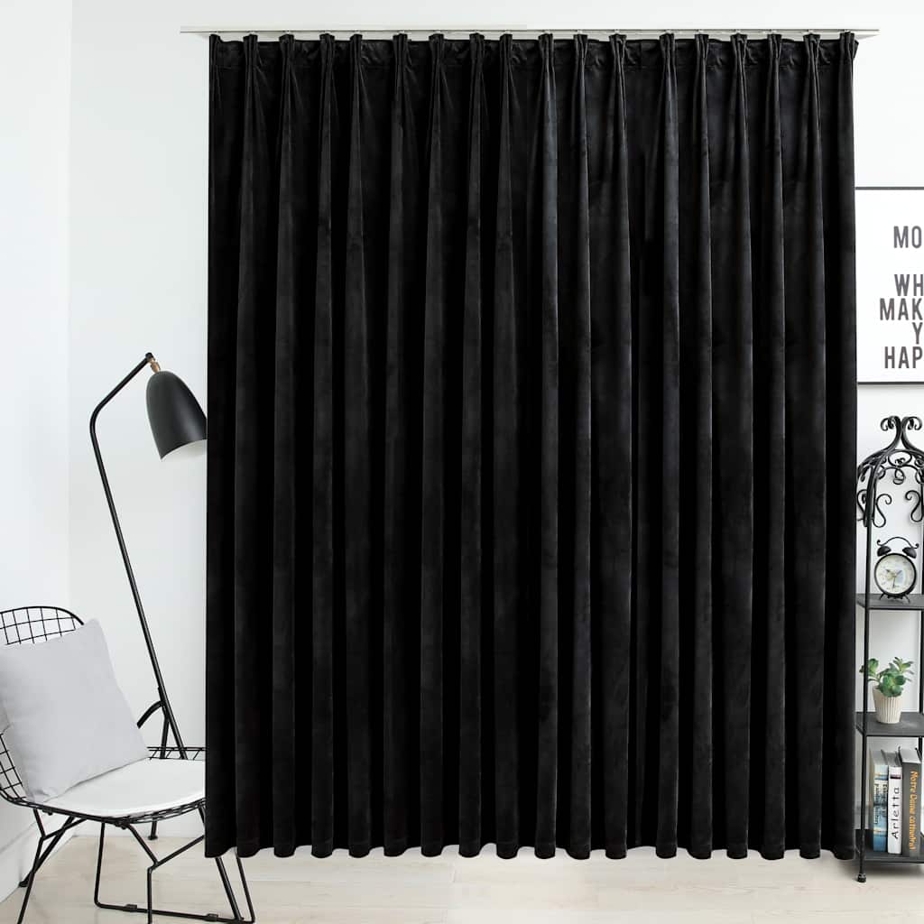 vidaXL Gordijn verduisterend avec haken 290x245 cm fluweel noir