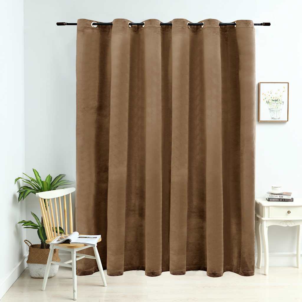 vidaXL Gordijn verduisterend met ringen 290x245 cm fluweel zwart