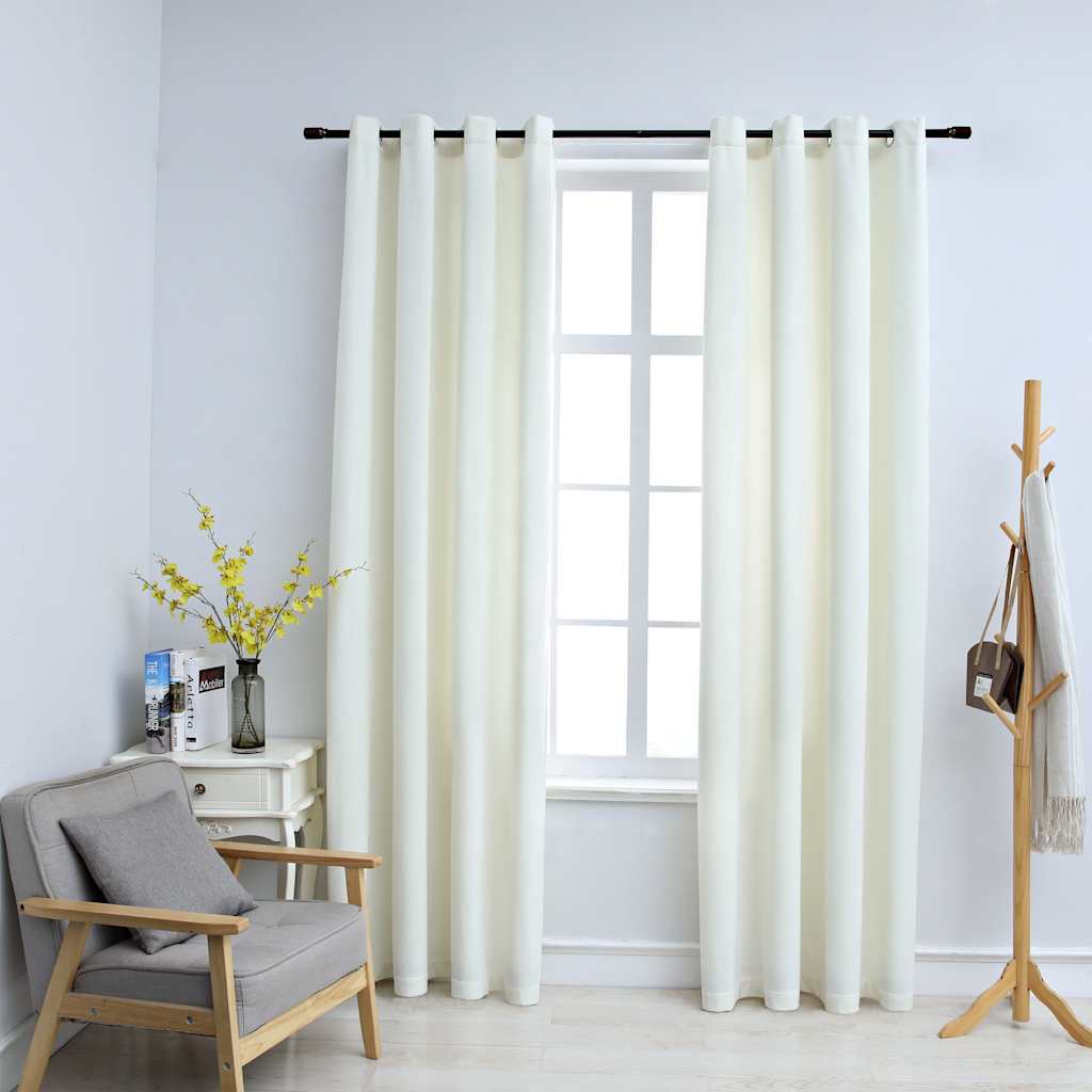 vidaXL Gordijn verduisterend met ringen 2 st 140x175 cm fluweel zwart