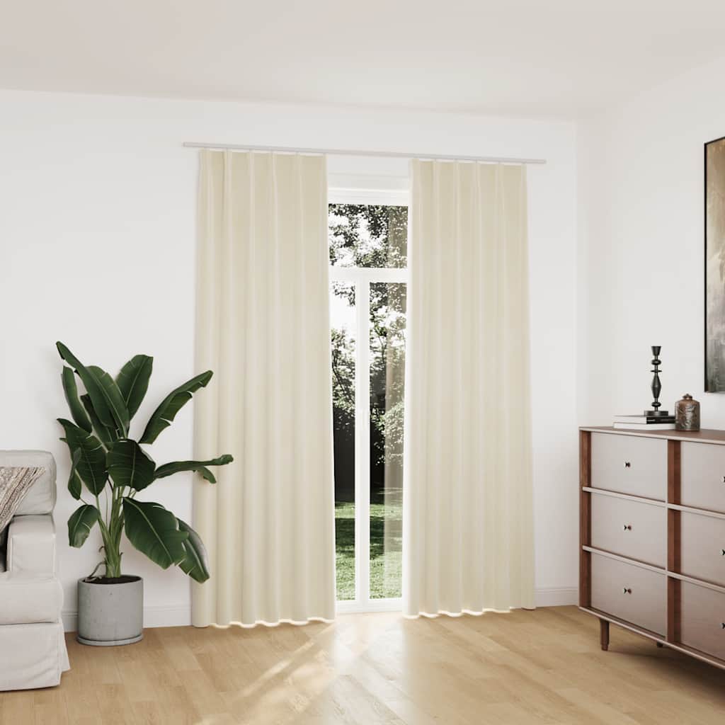 vidaXL Blackout Curtains 2 pcs with Hooks 140x175 cm Velvet Black
