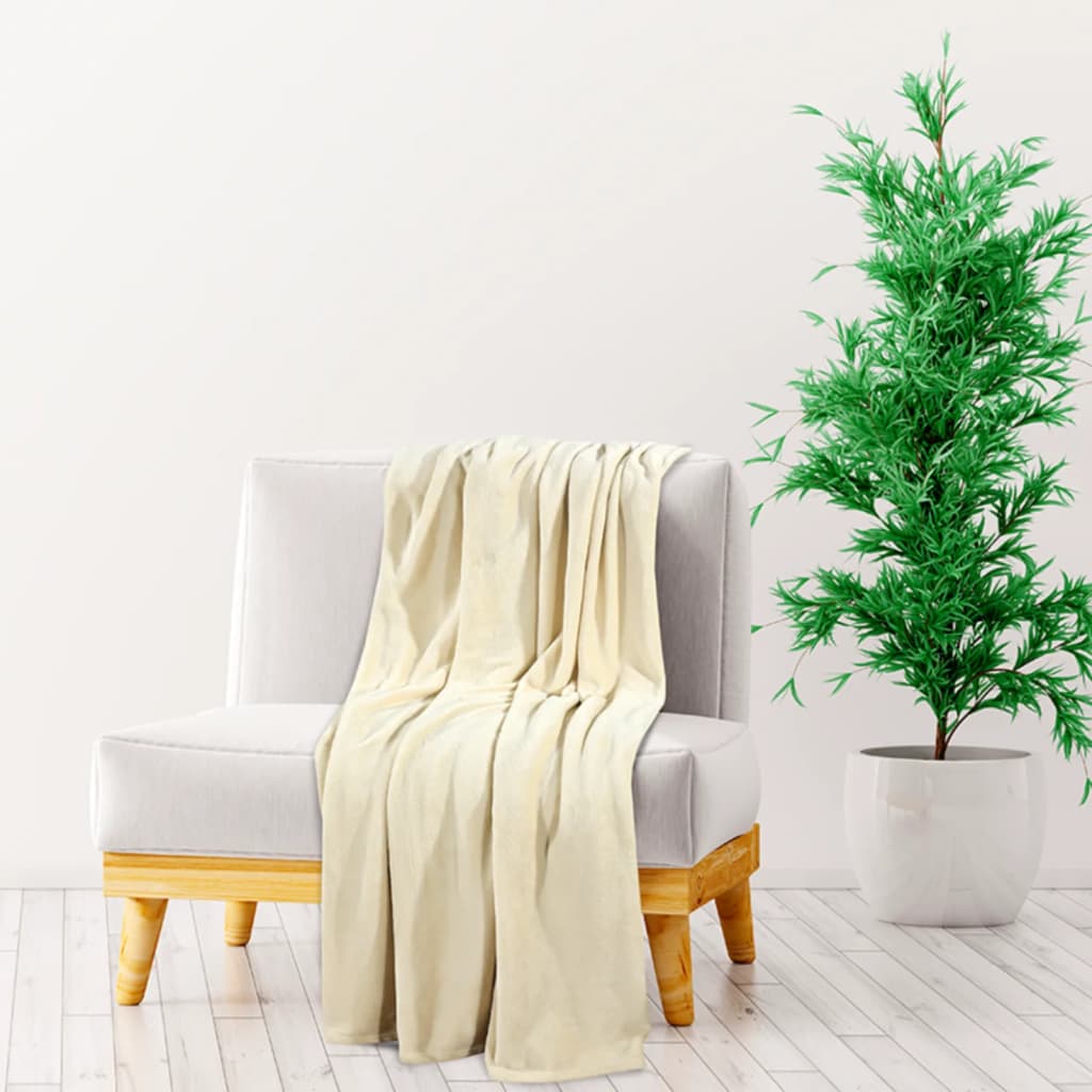 vidaXL Blanket 130x170 cm polyester cream