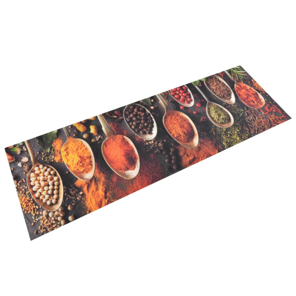 vidaXL Keukenmat wasbaar groenteprint 45x150 cm fluweel
