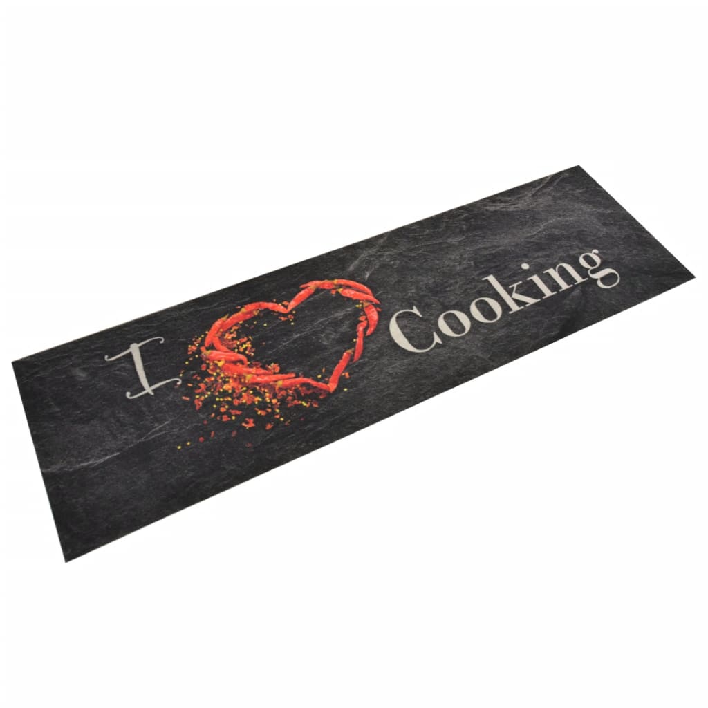 vidaXL Keukenmat wasbaar groenteprint 45x150 cm fluweel