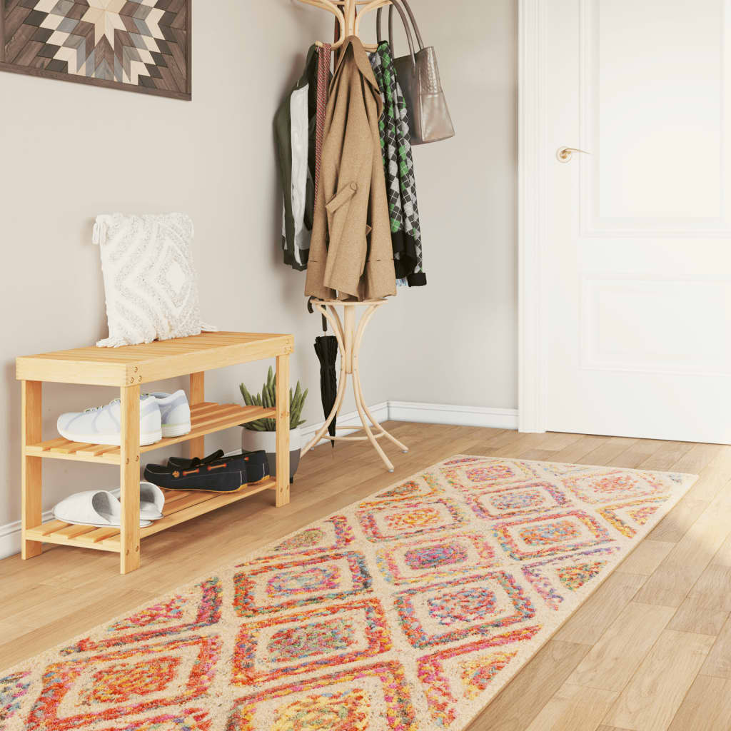 vidaXL Vloerkleed wasbaar anti-slip 80x150 cm meerkleurig
