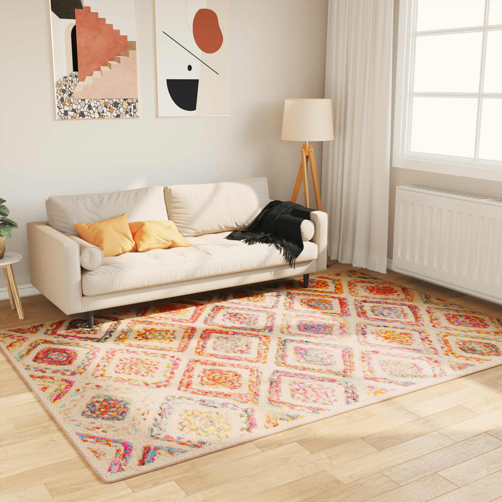 vidaXL Vloerkleed wasbaar anti-slip 80x150 cm meerkleurig