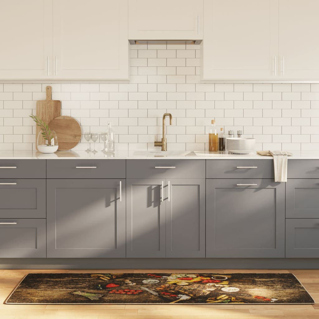 vidaXL Kitchen mat washable non-slip 60x180 cm multicolour