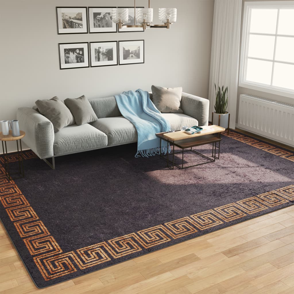 vidaXL Vloerkleed wasbaar anti-slip 80x150 cm meerkleurig