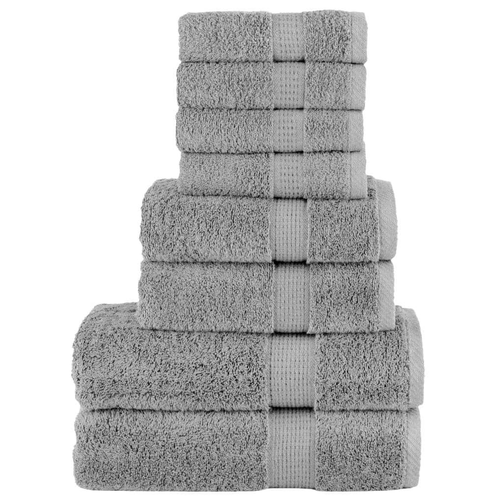 vidaXL 8-piece Towel Set SOLUND 600 gsm white