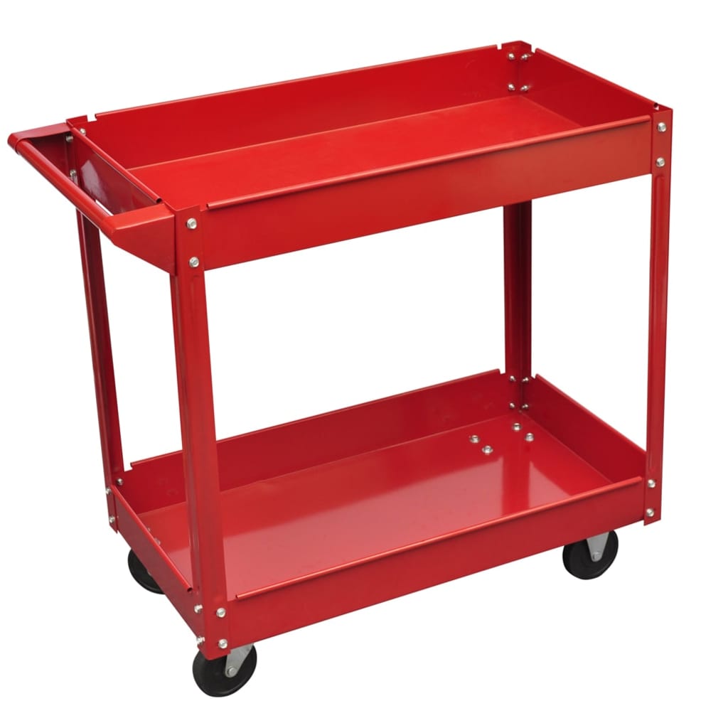 vidaXL Gereedschapswagen 100 kg rood