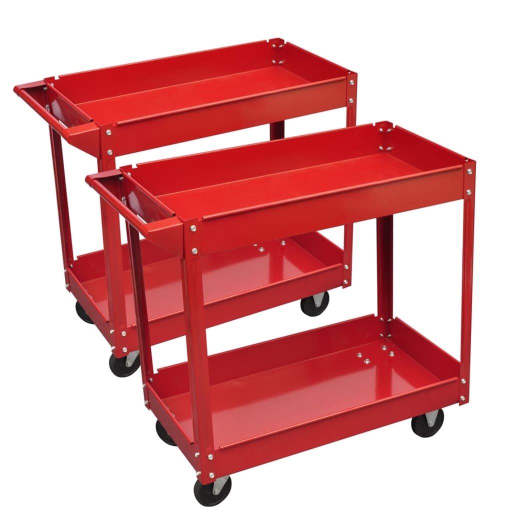 vidaXL Gereedschapswagen 100 kg rood