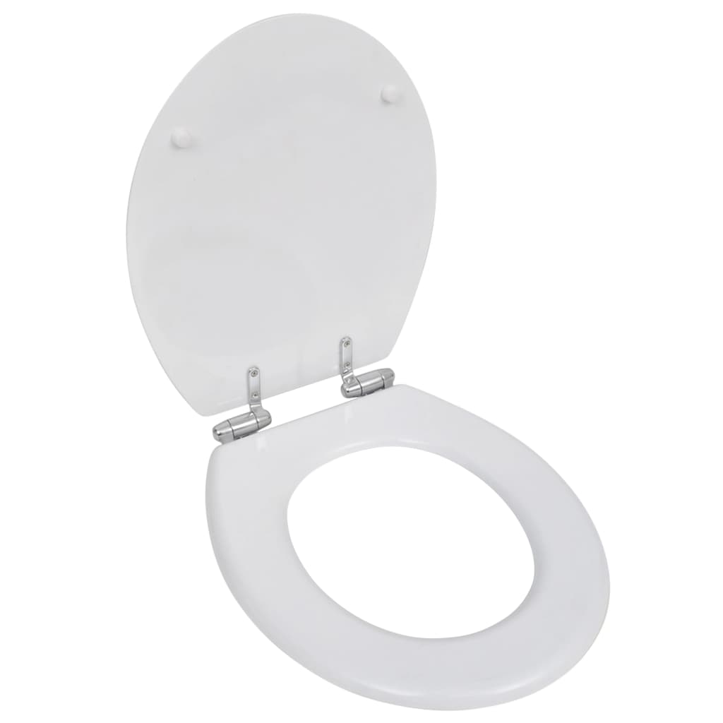 vidaXL Toilet Seat Soft Close Simple Design MDF White
