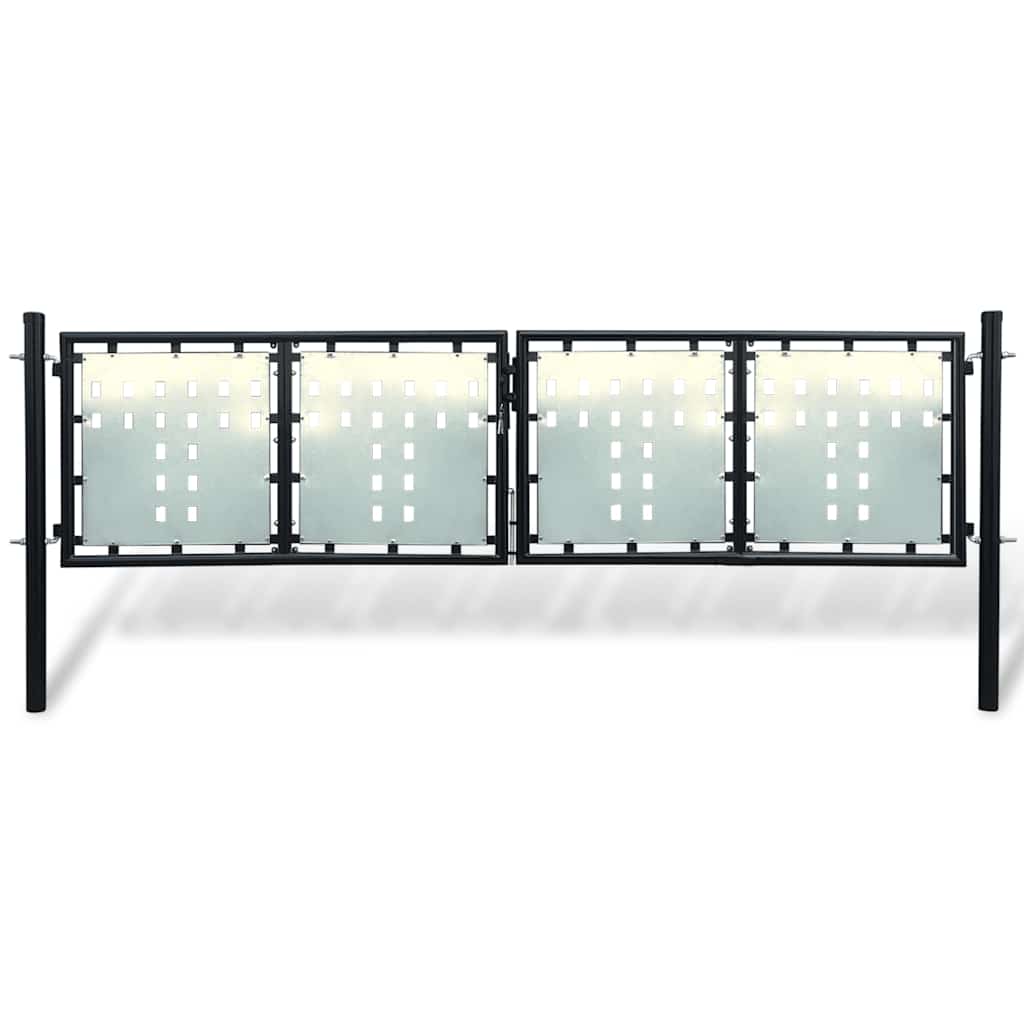 vidaXL Black Single Door Fence Gate 100x75 cm