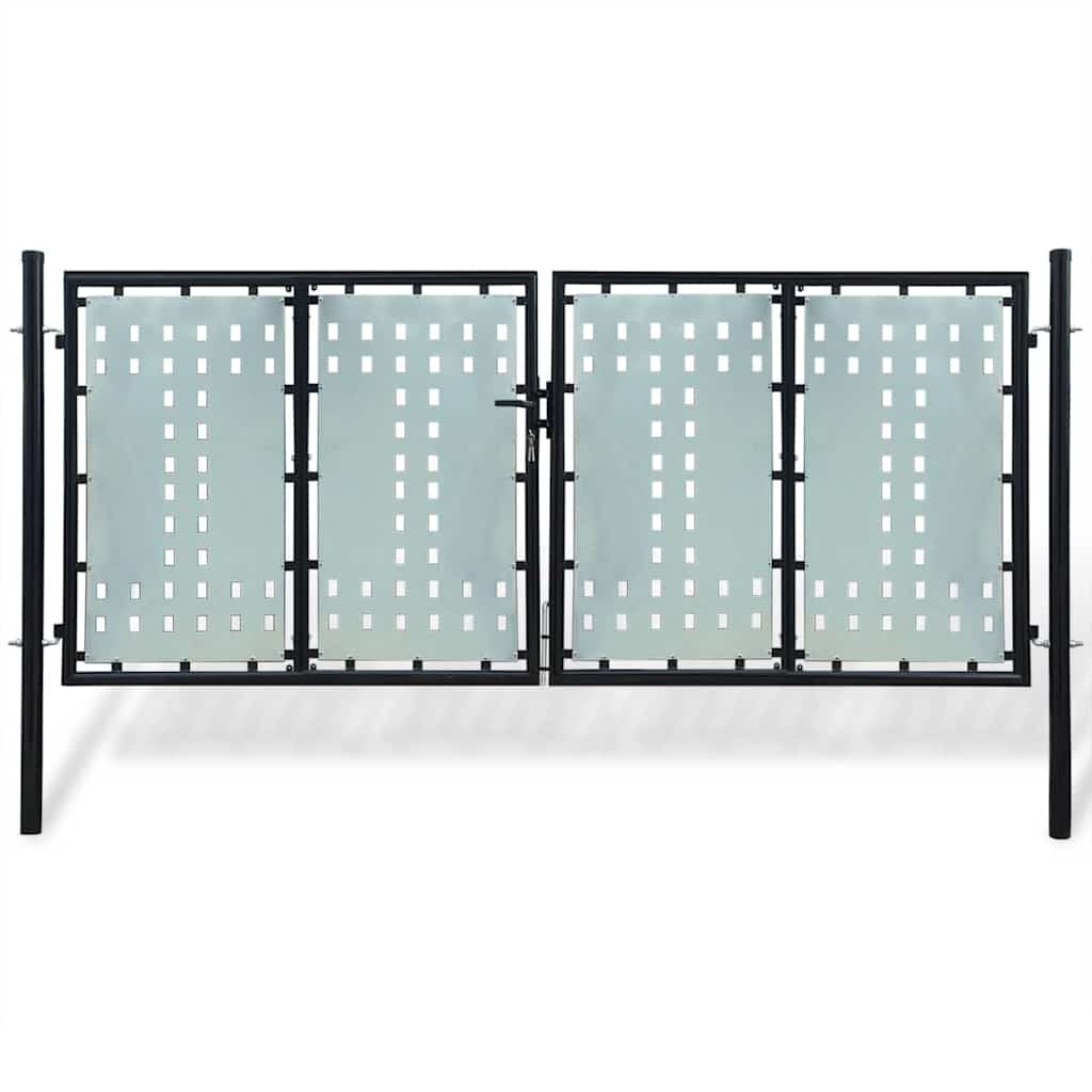 vidaXL Black Single Door Fence Gate 100x75 cm