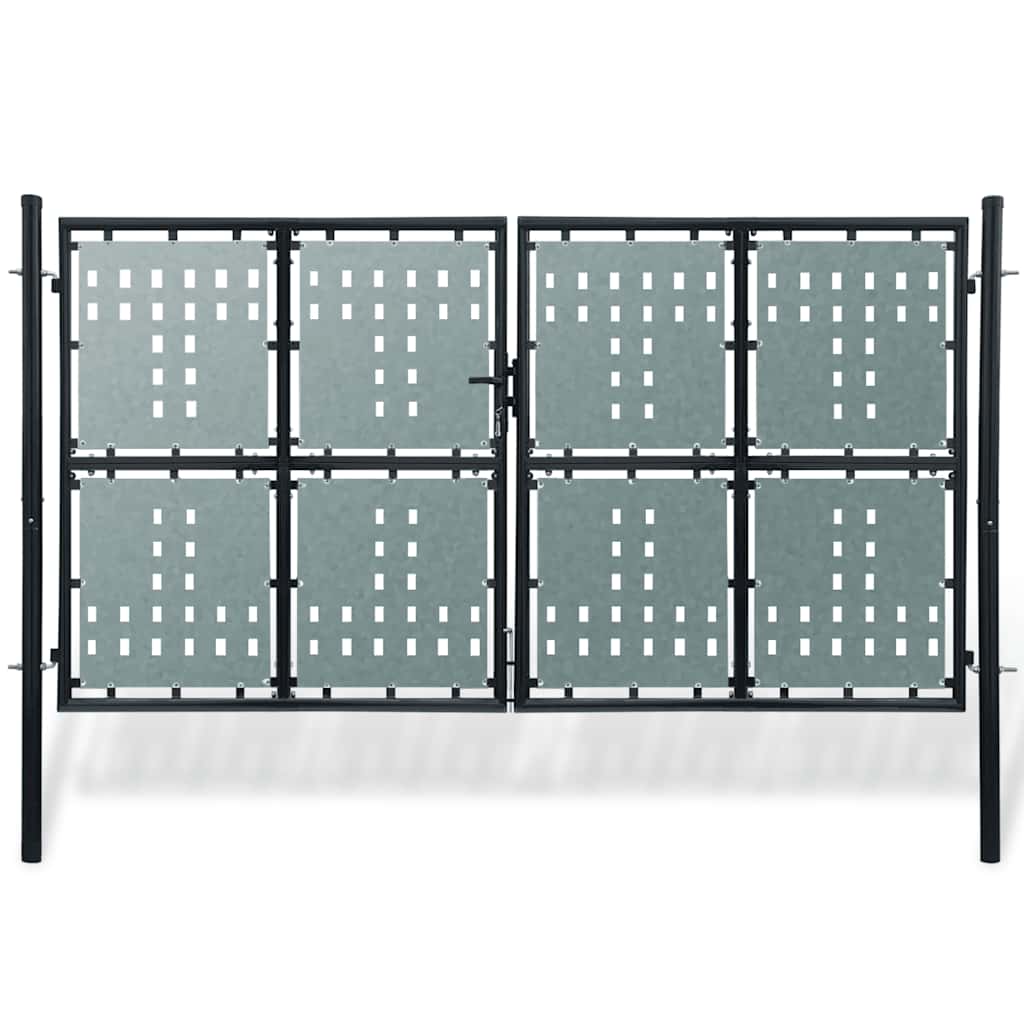 vidaXL Black Single Door Fence Gate 100x75 cm