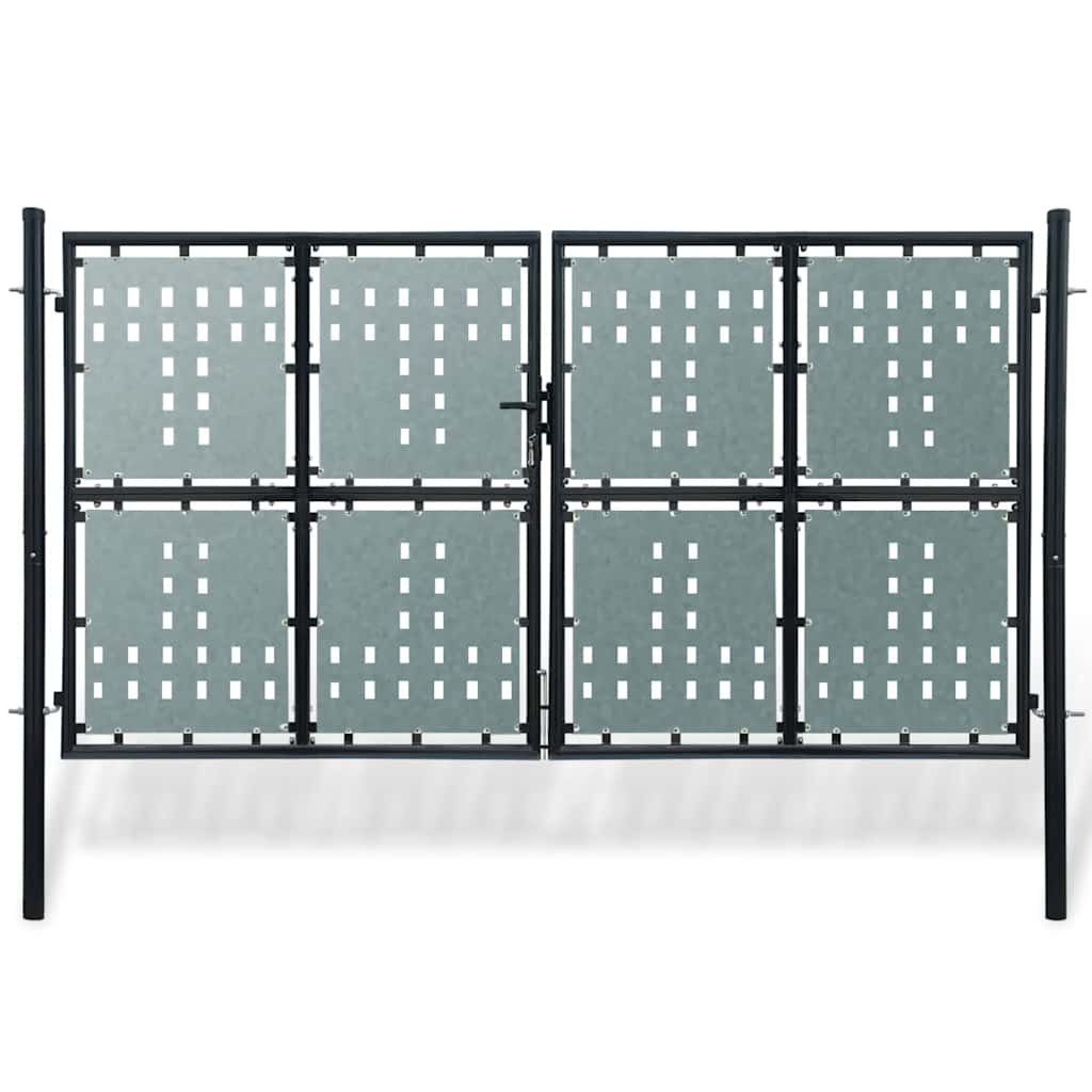 vidaXL Black Single Door Fence Gate 100x75 cm