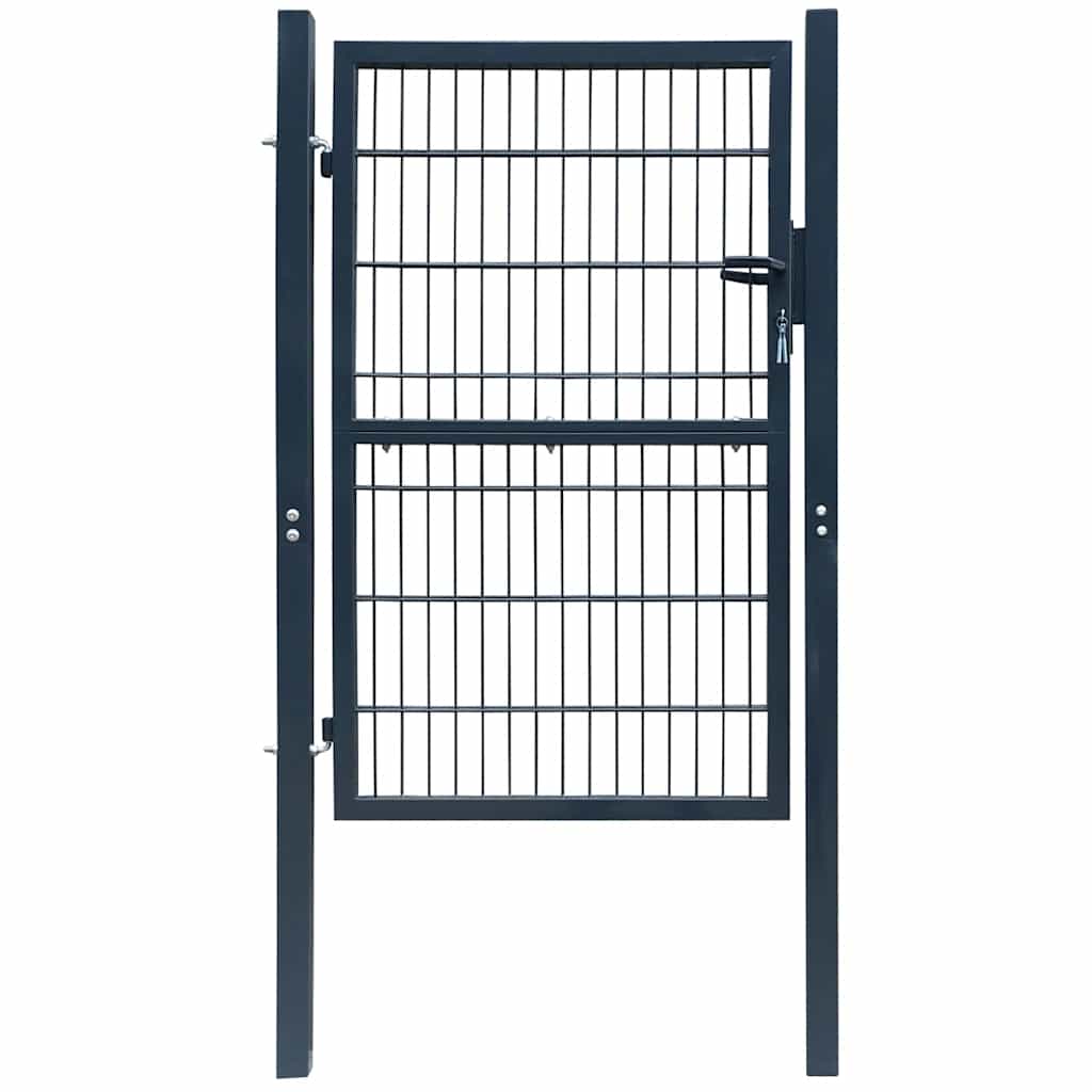 vidaXL 2D Fence Gate (Single) Anthracite Grey 100x80 cm