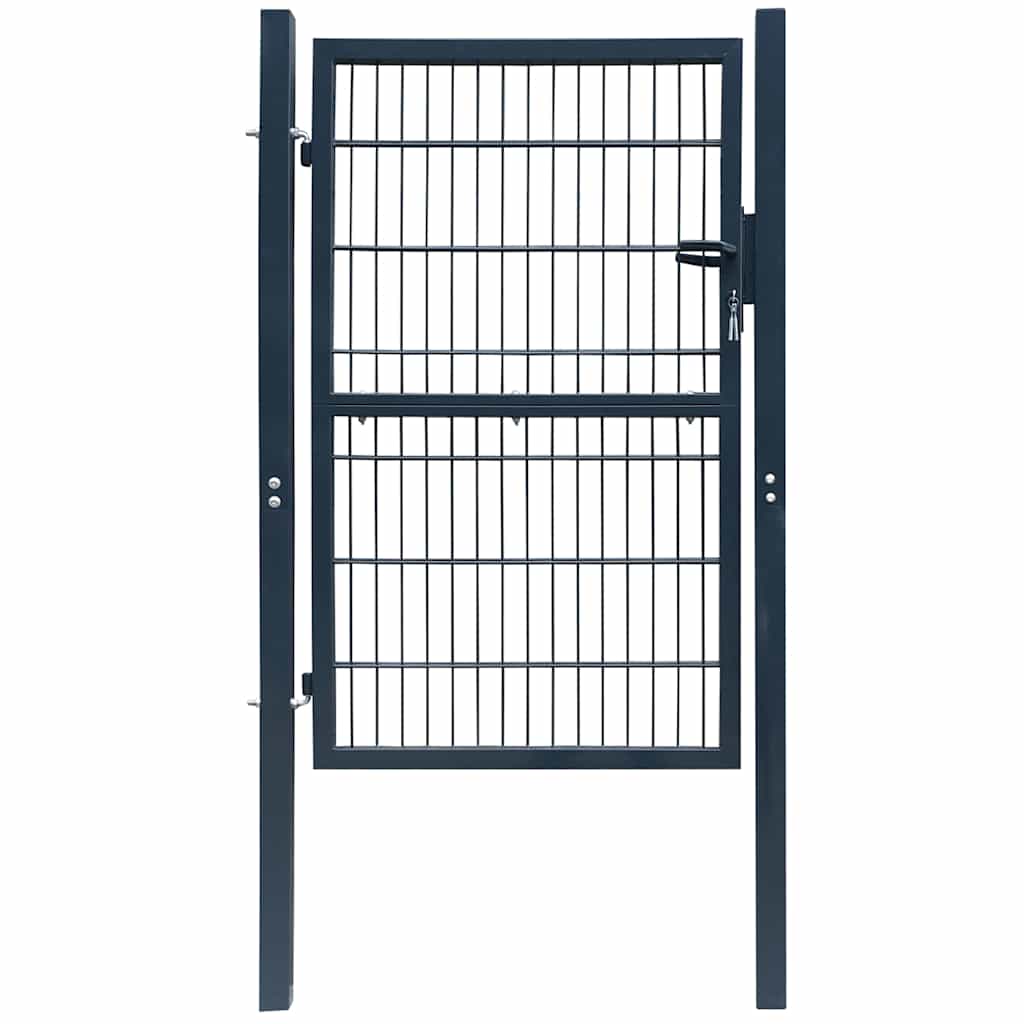 vidaXL 2D Fence Gate (Single) Anthracite Grey 100x80 cm