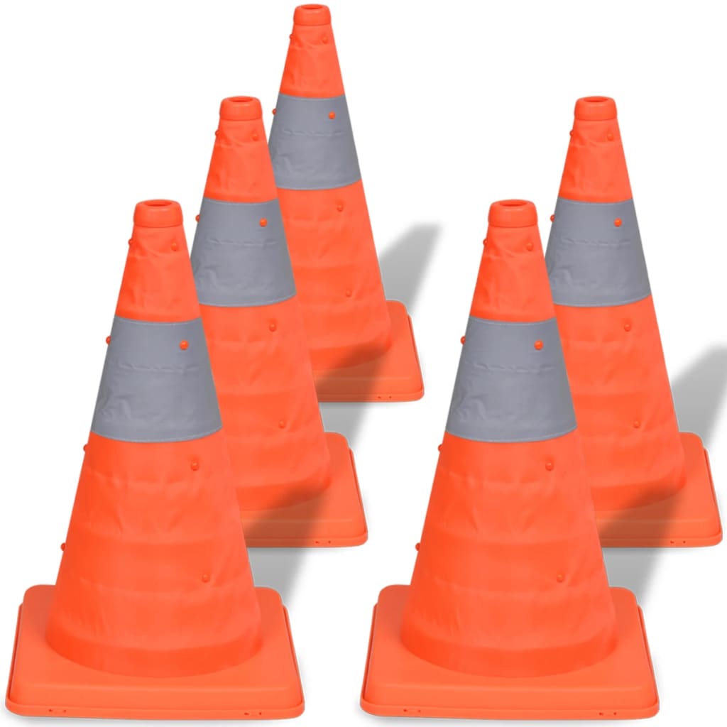 Collapsible traffic cone 42 cm 5 pcs