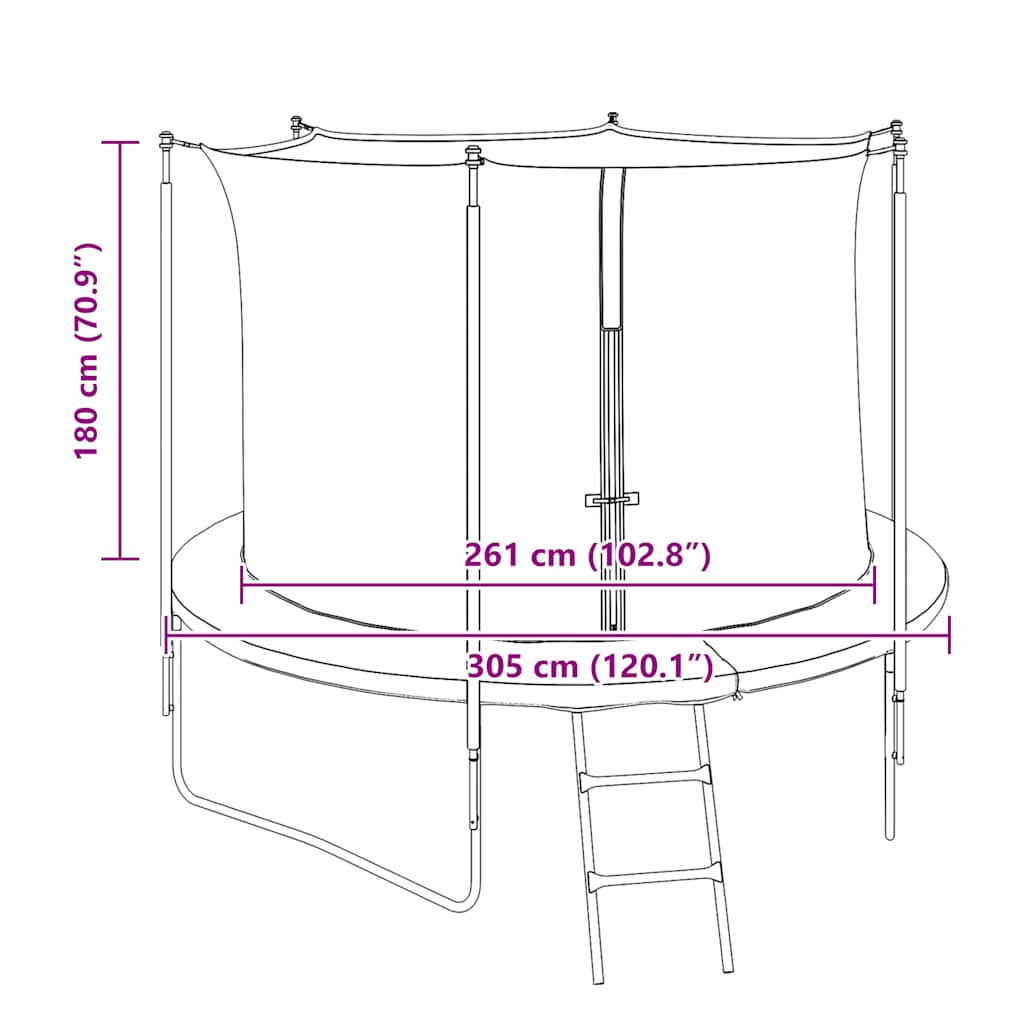 Safety net for 3.05 m round trampoline