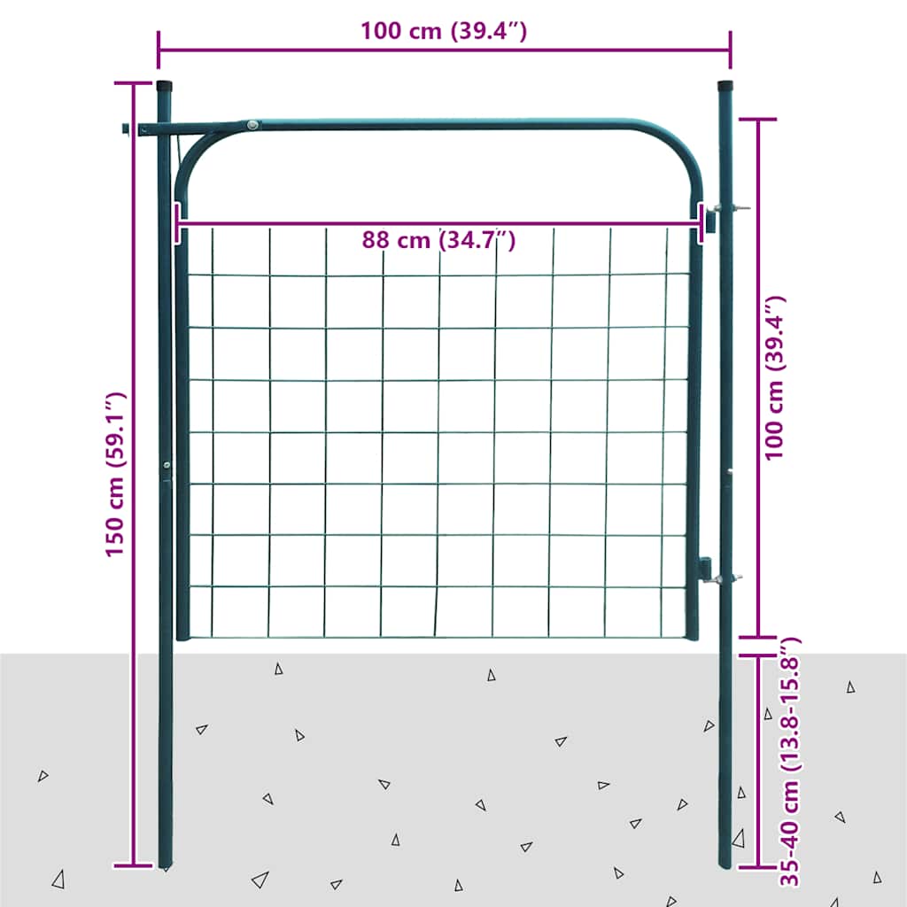 vidaXL Garden Gate 100x100 cm Anthracite