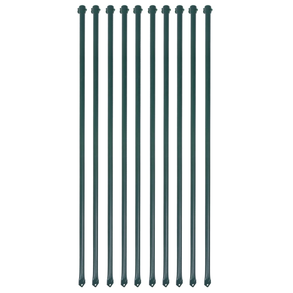 vidaXL Tuinpalen 1 m metaal groen 10 st