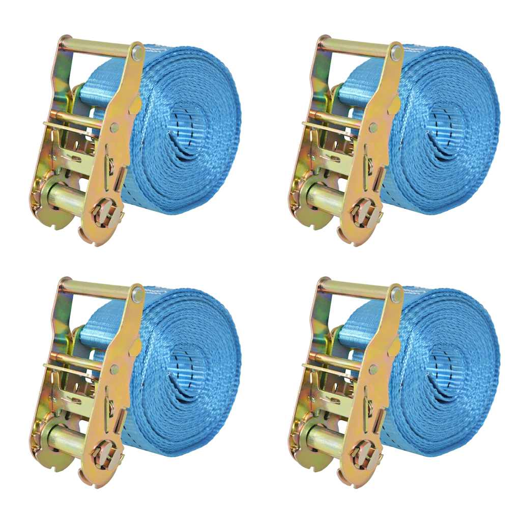 vidaXL Tie-down Straps 0.8 ton 6mx25mm blue 4 pcs