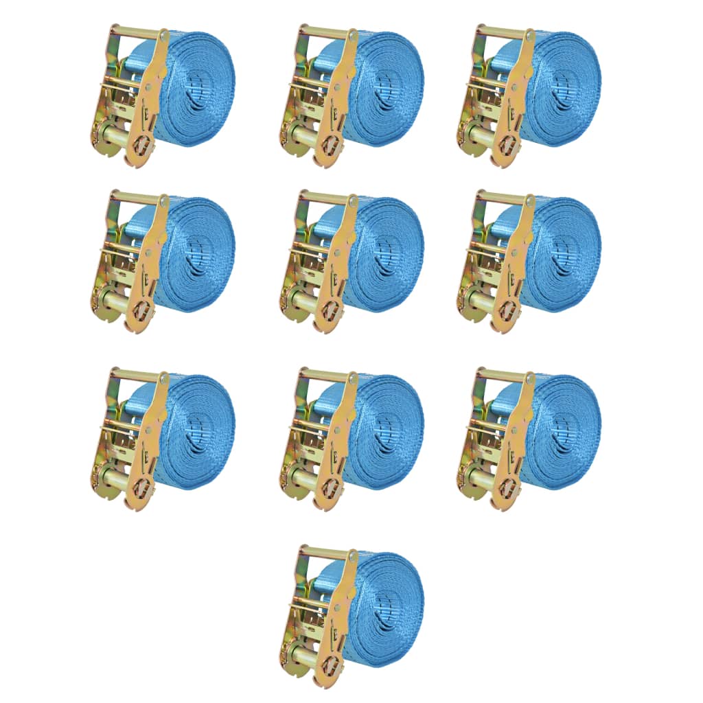 vidaXL Tie-down Straps 0.8 ton 6mx25mm blue 4 pcs