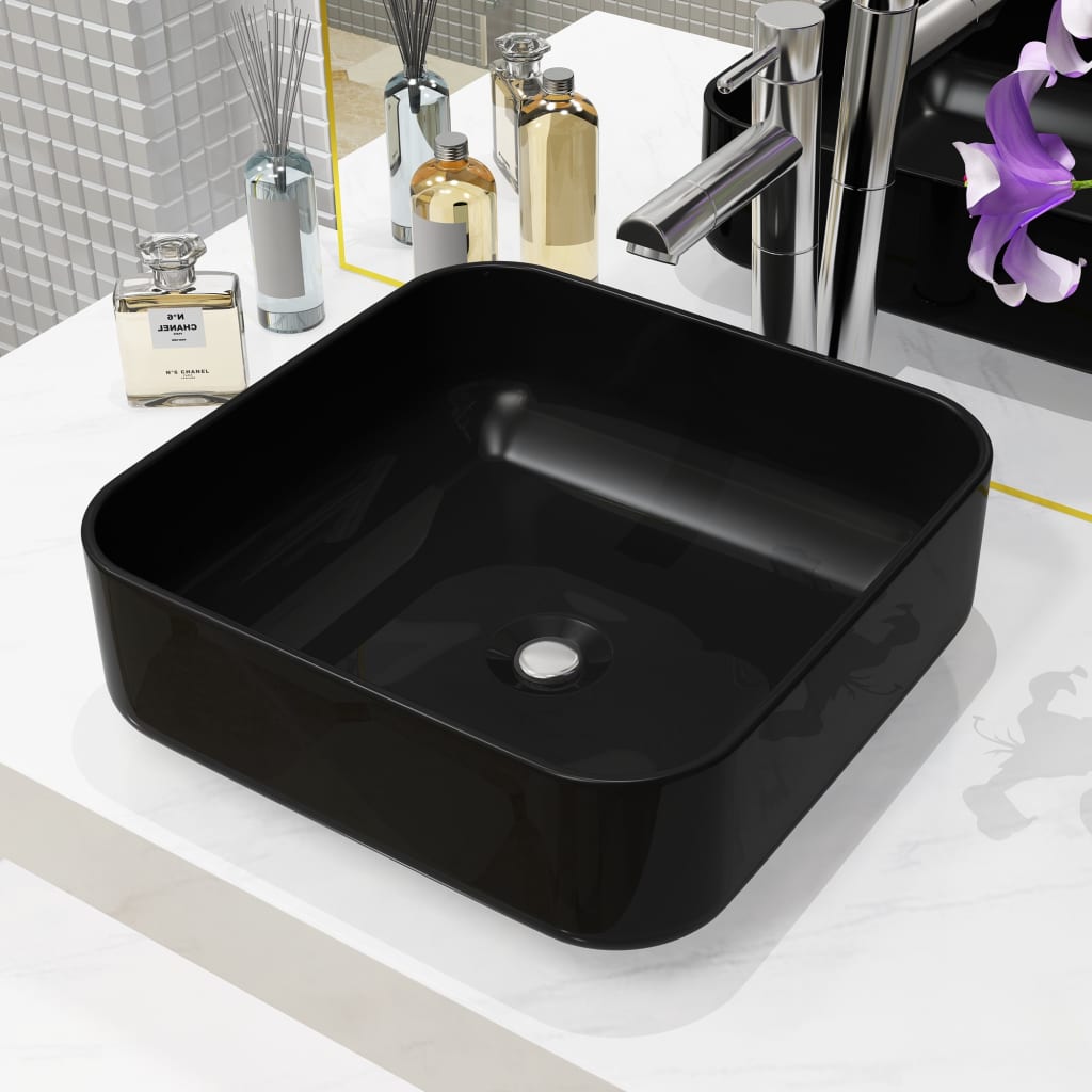 vidaXL Sink square white 39x39x13.5 cm ceramic
